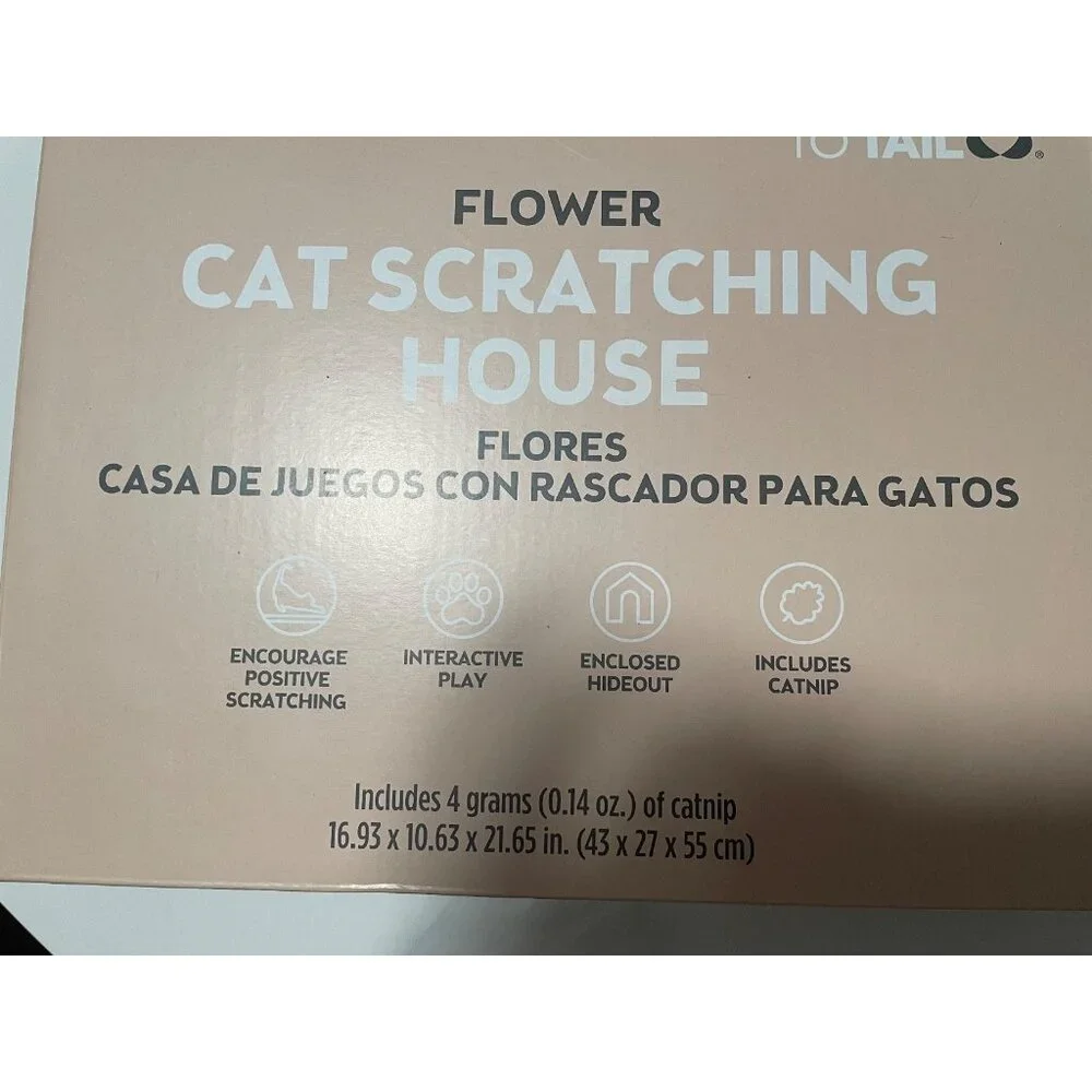 Heart to Tail Flower Cat House Scratching Playhouse ( Catnip Included)